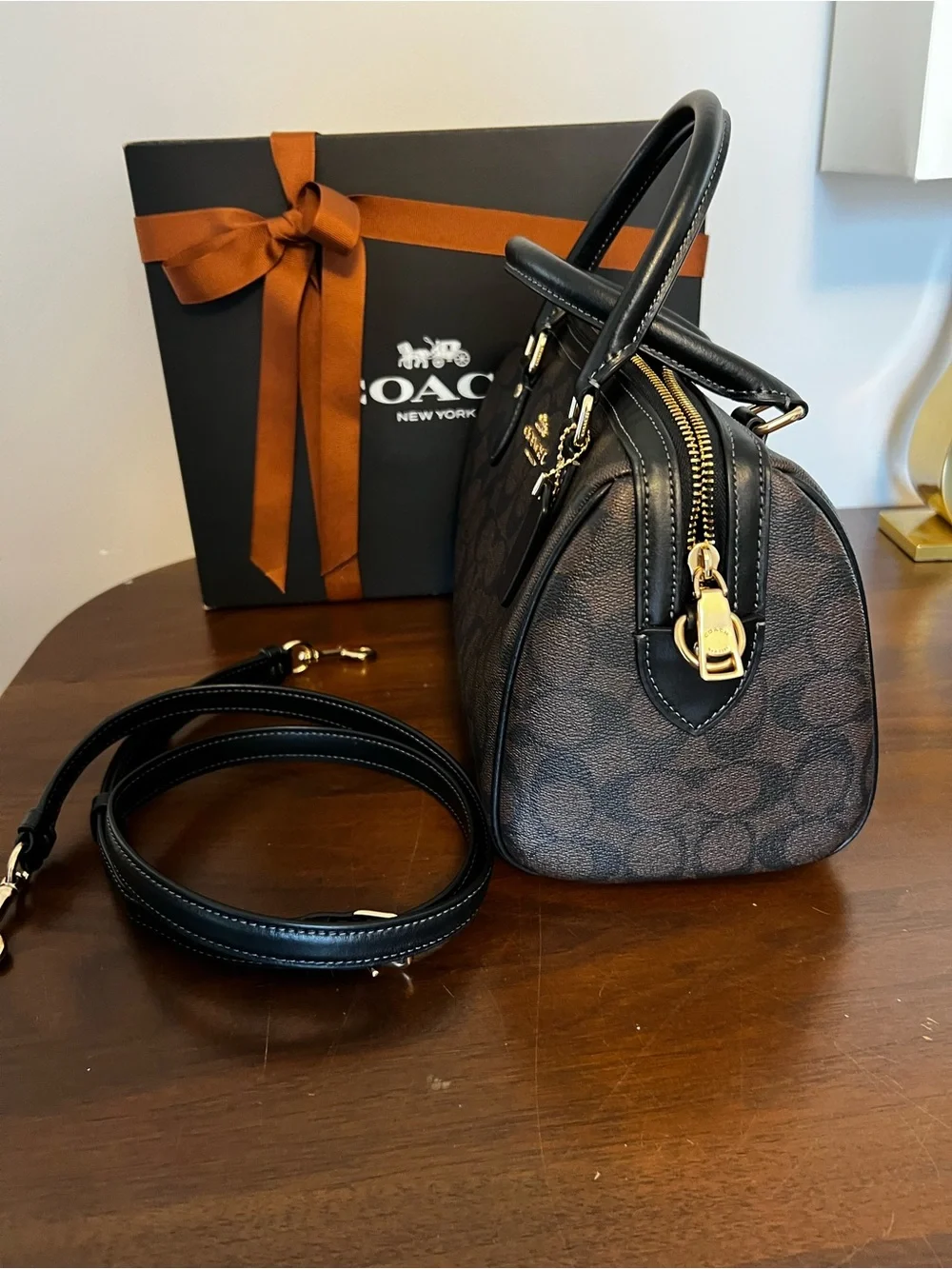 Authentic Coach Rowan Satchel with Gold Hardware (Regular/Medium Size)